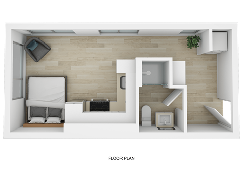 MERX Slabtown Apartments in Portland, Oregon Studio Floor Plan